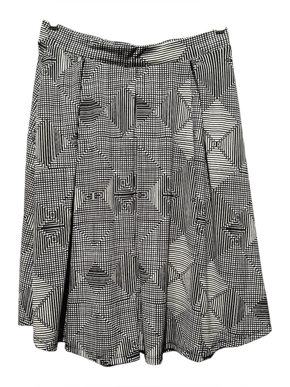 LuLaRoe size medium black and white Pleated Geometric Print Midi Madison Skirt
